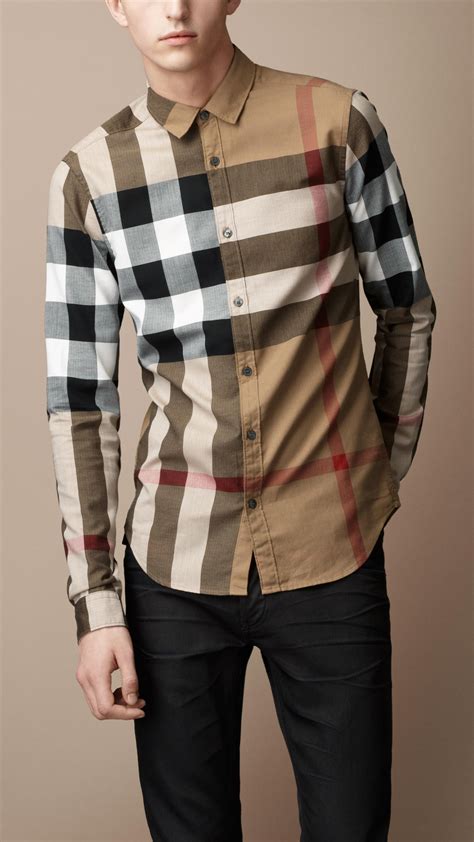 burberry brit check short-sleeve shirt|Burberry men's shirts outlet.